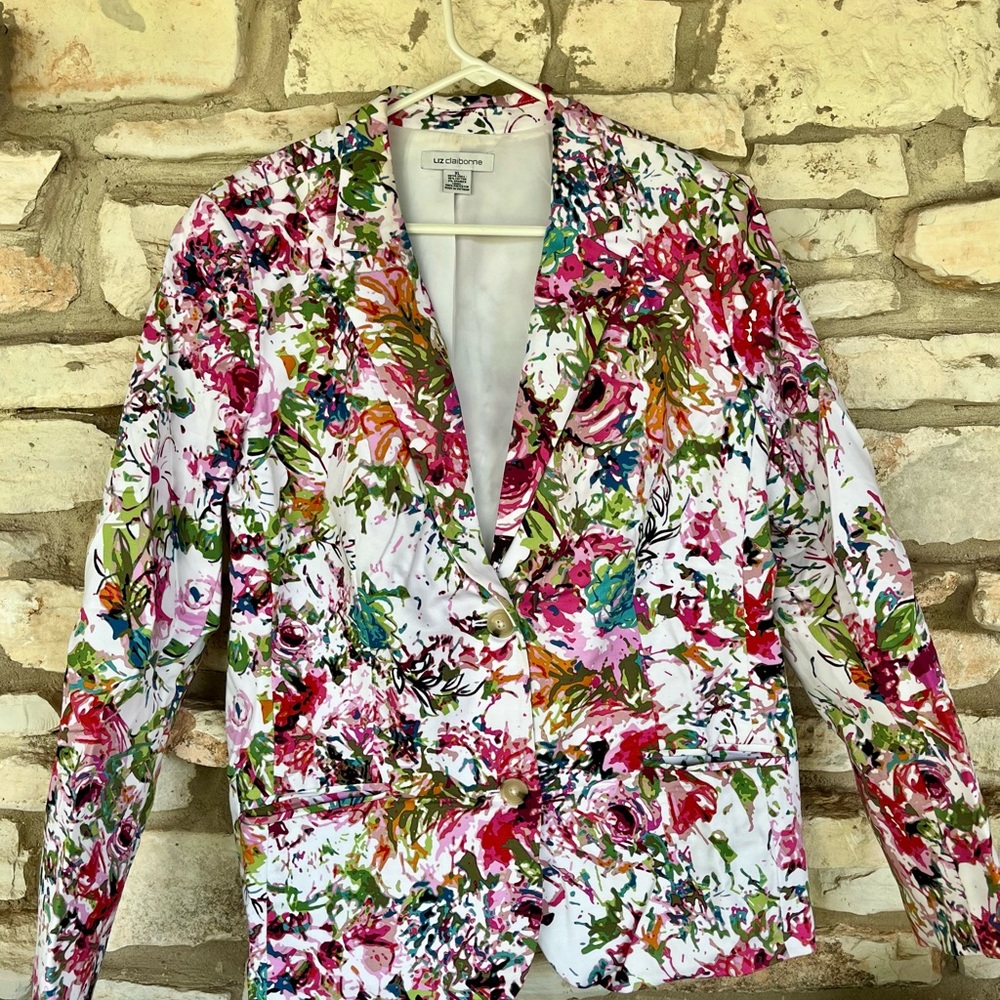 Liz Claiborne Floral Blazer - Multicolor